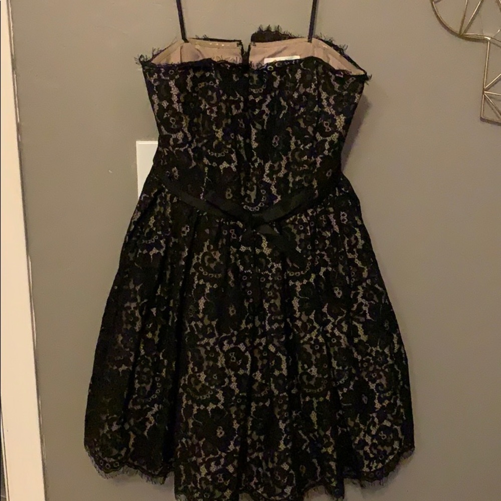 Strapless poof lace dress